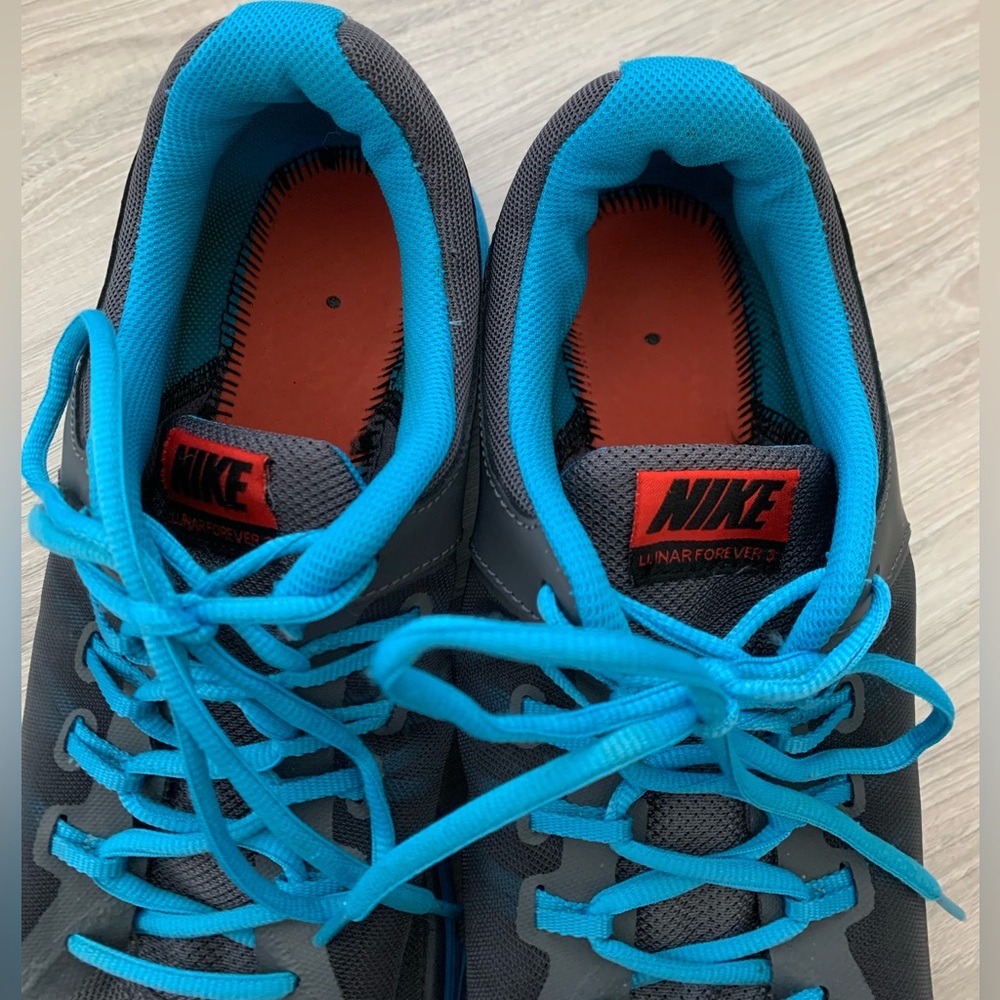 Nike Lunar Forever 3 Running Shoes 631628-001 Gray Teal Blue size 11 gym - Picture 9 of 12